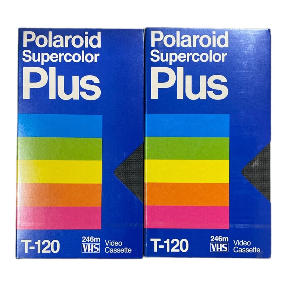 Lot Of 2 New Blank Polaroid Supercolor Plus T-120 6 Hour Video Cassette Tape VHS